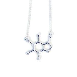 Caffeine Chemistry Science Nerd Molecule Necklace